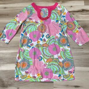 Boden Pink, Green & Orange Floral Shift Dress